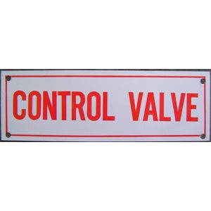 Sign 6"x 2" Control Valve (100) Min.(1)
