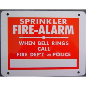 Sign 9"x 7" Sprinkler Fire Alarm (100) Min.(1)