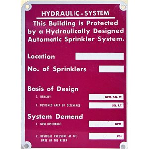 Sign 5"x 7" Hydraulic System Calc (100) Min.(1)