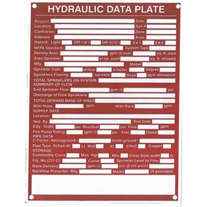 Sign 8"x 11" Hydraulic System Calc (100) Min.(1)
