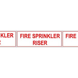 Sign 6"x 3" Vinyl Adhesive Back Fire Sprinkler Riser 100ct (1)