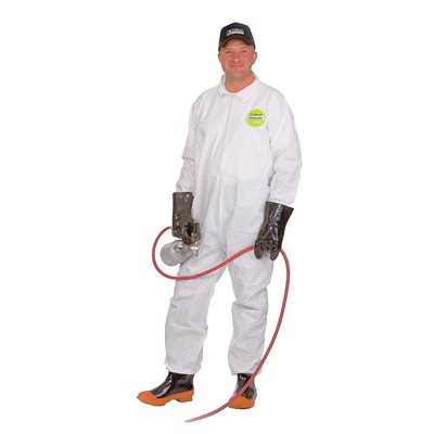 Defender Microporous White Coveralls 25ct Set Sleeves & Ankles Large (50)Min.(1)