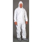 Microporous White Coveralls 25ct Hood & Elastic Wrist & Ankles 4XLarge (50)Min.(1)