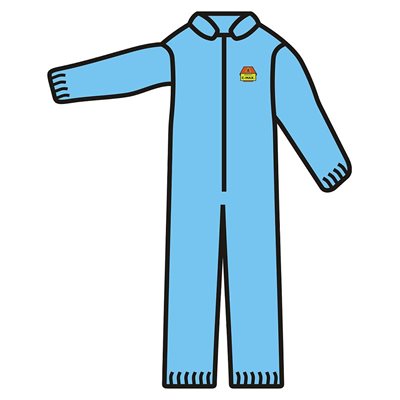 C-Max SMS (3Layer) Blue Coveralls 25ct Zipper Front,Elastic Wrist,Ankles,Waist LGE (50)Min.(1)