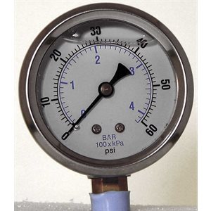Gauge Liquid Filled 2-1 / 2" 0-30psi Stainless Case (24) Min.(1)