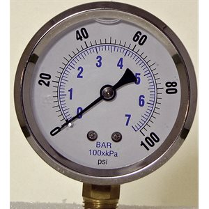 Gauge Liquid Filled 2-1 / 2" 0-60psi Stainless Case (24) Min.(1)