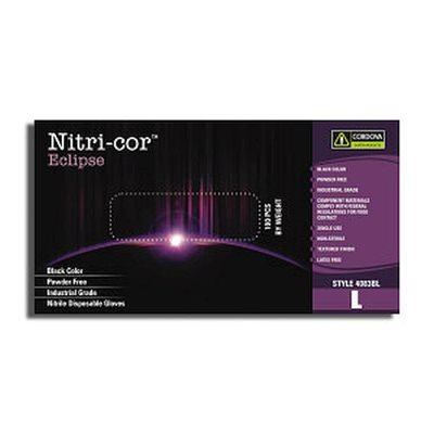 Black Nitrile Nitri-Cor Eclipse Powder Free Gloves Medium 10 / 100ct Boxes (70) Min.(1)
