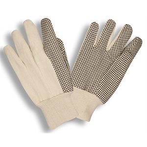 Cotton Canvas 8oz Standard Wt. Gloves Black PVC Dots (25) Min.(6)