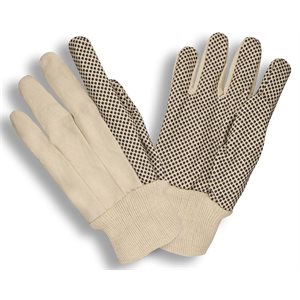 Cotton Canvas 10oz Medium Wt. Gloves Black PVC Dots (25) Min.(6)
