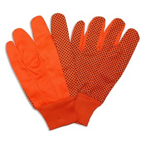 Cotton HiVis Orange 10oz Black PVC Dots Orange Wrist (25) Min.(6)