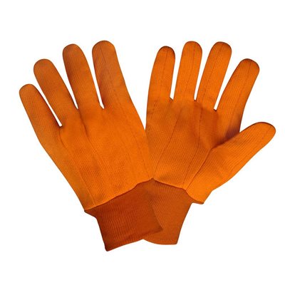 Double Palm Hi-Vis 18oz Orange Corded Cotton / Polyester Orange Wrist (12) Min.(1)