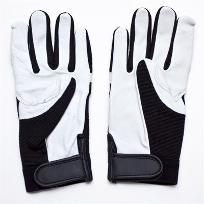 Mechanic Glove Goatskin Black Spandex Velcro Close Large (12) Min.(3)