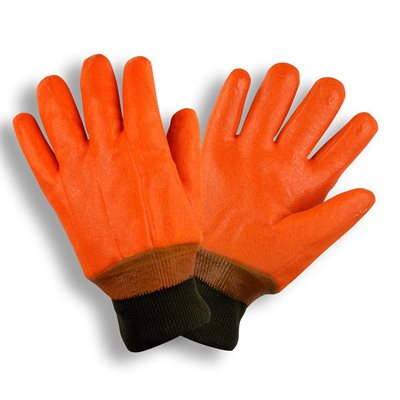 PVC Insulated Orange Rubber Glove Knit Wrist Double Dipped (6) Min.(1)