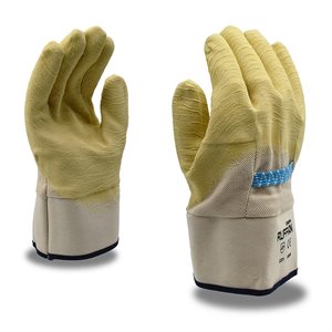 Rubber Premium Ruffian Yellow Crinkle Finish Coated Canvas Glove 2-1 / 2" Cuff (10) Min.(1)