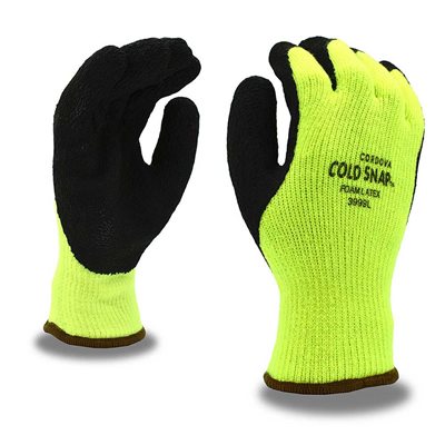 COLD SNAP Insulated Rubber Palm Black Green HiVis Glove Large (6) Min.(1)