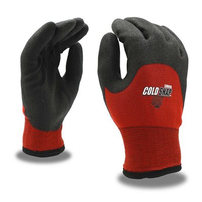 COLD SNAP MAX Insulated Foam PVC Palm Black 3 / 4 Back Red Glove ANSI Cut Level A3 Large (6) Min.(1)