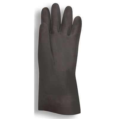 Neoprene Black Gloves 30mil Flock Lined Straight Cuff Large (12) Min.(1)