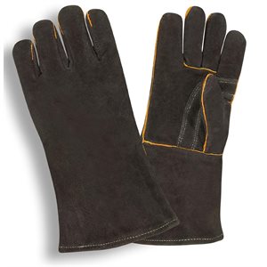 Welders Leather Gloves Black Split Shoulder Kevlar Sewn Reinforced Palm (6) Min.(1)