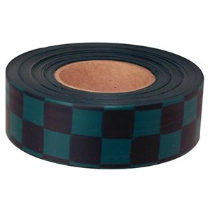 Roll Flagging 1-3 / 16"x 300' Checkerboard Green & Black (144) Min.(12)