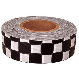 Roll Flagging 1-3 / 16"x 300' Checkerboard White & Black (144) Min.(12)