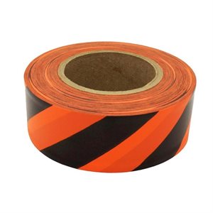 Roll Flagging 1-3 / 16"x 150' Striped Orange Glo & Black (144) Min.(12)