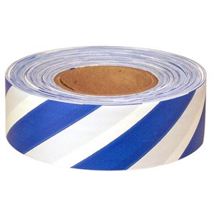 Roll Flagging 1-3 / 16"x 300' Striped White & Blue (144) Min.(12)
