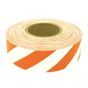Roll Flagging 1-3 / 16"x 300' Striped White & Orange (144) Min.(12)