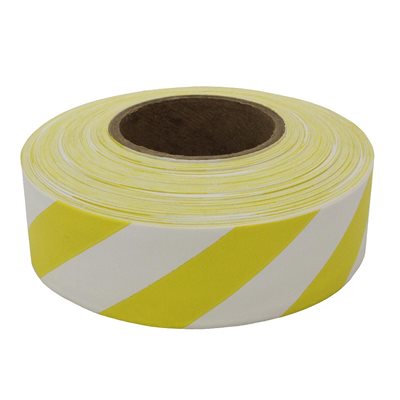 Roll Flagging 1-3 / 16"x 300' Striped White & Yellow (144) Min.(12)