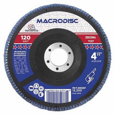 4-1 / 2" 60grit XL T29 Zirconia CA Flap Disc 7 / 8"Arbor (100) Min.(10)