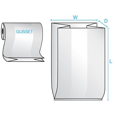 Plastic Bag Gusseted 15"x 9"x 24" 1.5mil Clear 500ct Bags on a Roll