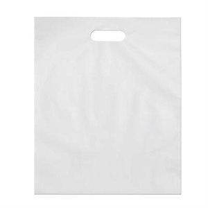 Plastic Merchandise Bag 15"x 18" 2mil White Die Cut Handles 1000ct