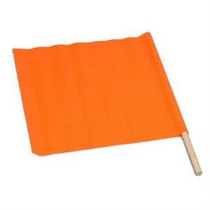 Barricade Orange Vinyl Flag 18"x 18" 24" Wood Dowel (200) Min. 25