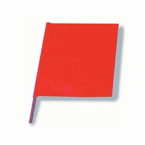 Barricade Red Vinyl Flag 18"x 18" 24" Wood Dowel (200) Min. 25