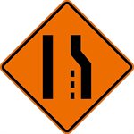 SuperBright Reflective 48"x 48" Merge Left Symbol Roll Up Road Sign Fiberglass & Clamp (6) Min.(1)