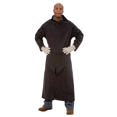 Rain Coat Renegade Black 35mil PVC / Polyester 60" Long Detached Hood Large (10) Min.(1)