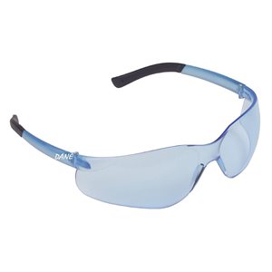 Safety Glasses Dane Lt Blue Anti-Fog Blue Frame Rubber Temples (120) Min.(12)