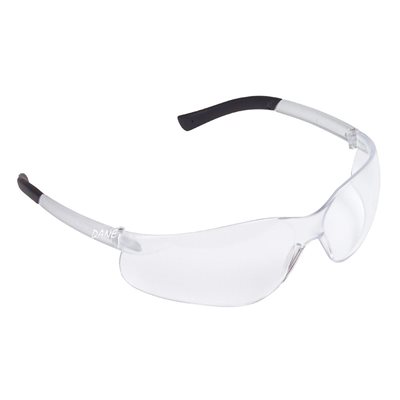 Safety Glasses Dane Clear Lens Clear Frame Rubber Temples (120) Min.(12)