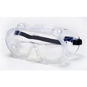 Goggle Indirect Vents Clear Polycarbonate Anti-Fog Chemical Splash Type Elastic Strap (120) Min.(12)