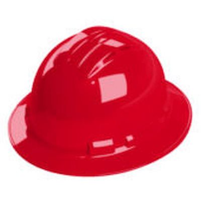Full Brim Hard Hat Vented Red with Ratchet 4-point Suspension (10) Min.(1)