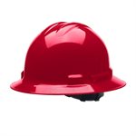 Full Brim Hard Hat Red with Ratchet 4-point Suspension (10) Min.(1)
