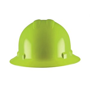 Full Brim Hard Hat Hi-Viz Green with Ratchet 4-point Suspension (10) Min.(1)