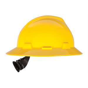 MSA Full Brim Hard Hat Yellow V-GARD 475366 Fas-Trac III Suspension (10) Min. (1)