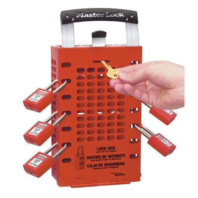 Lock Box Master Lock 503R Red â€œLatch Tightâ€ Steel 14 Locks 3â€x6â€x12â€ (10) Min. (1)