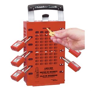 Lock Box Master Lock 503R Red “Latch Tight” Steel 14 Locks 3”x6”x12” (10) Min. (1)