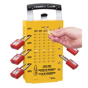 Lock Box Master Lock 503Y Yellow “Latch Tight” Steel 14 Locks 3”x6”x12” (10) Min. (1)