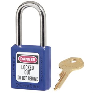 Master Lock 410 Blue Lock Out Padlocks 1-1 / 2" Non-Conductive Xenoy (6) Min. (6)