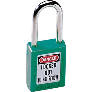 Master Lock 410 Green Lock Out Padlocks 1-1 / 2" Non-Conductive Xenoy 6 Pack Min. (1)