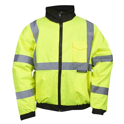 Bomber Jacket Class III Lime Jacket Quilted Lining PU Coated Concealed Hood Large (10) Min.(1)