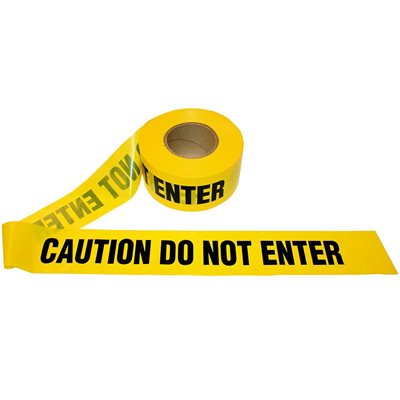 3"x 1000' 2.5mil Yellow "Caution Do Not Enter" Tape 12ct Case (1)