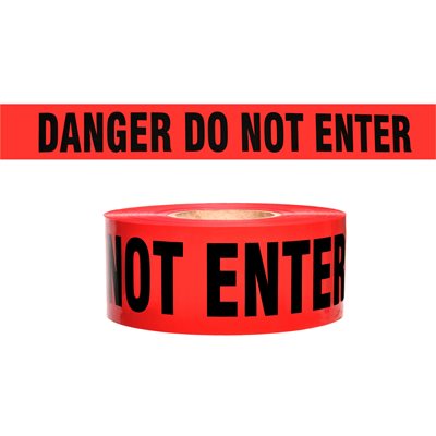 3"x 1000' 3mil Red "Danger Do Not Enter" Tape 12ct Case (1)